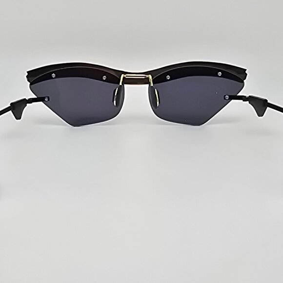 Christian Cowan Le Specs Watch Out Gold Black Frame Black Lens Sunglasses w Case main image 7